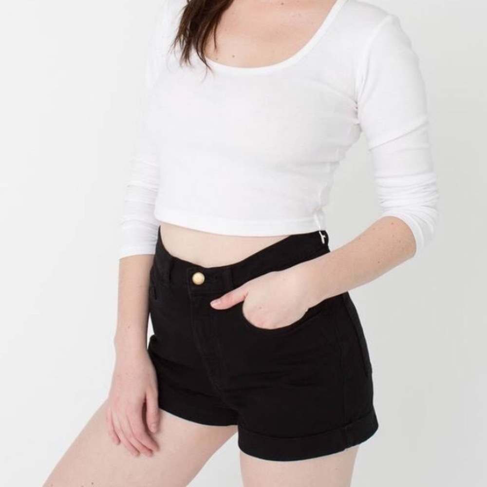 American Apparel High Waisted Cuffed Shorts
